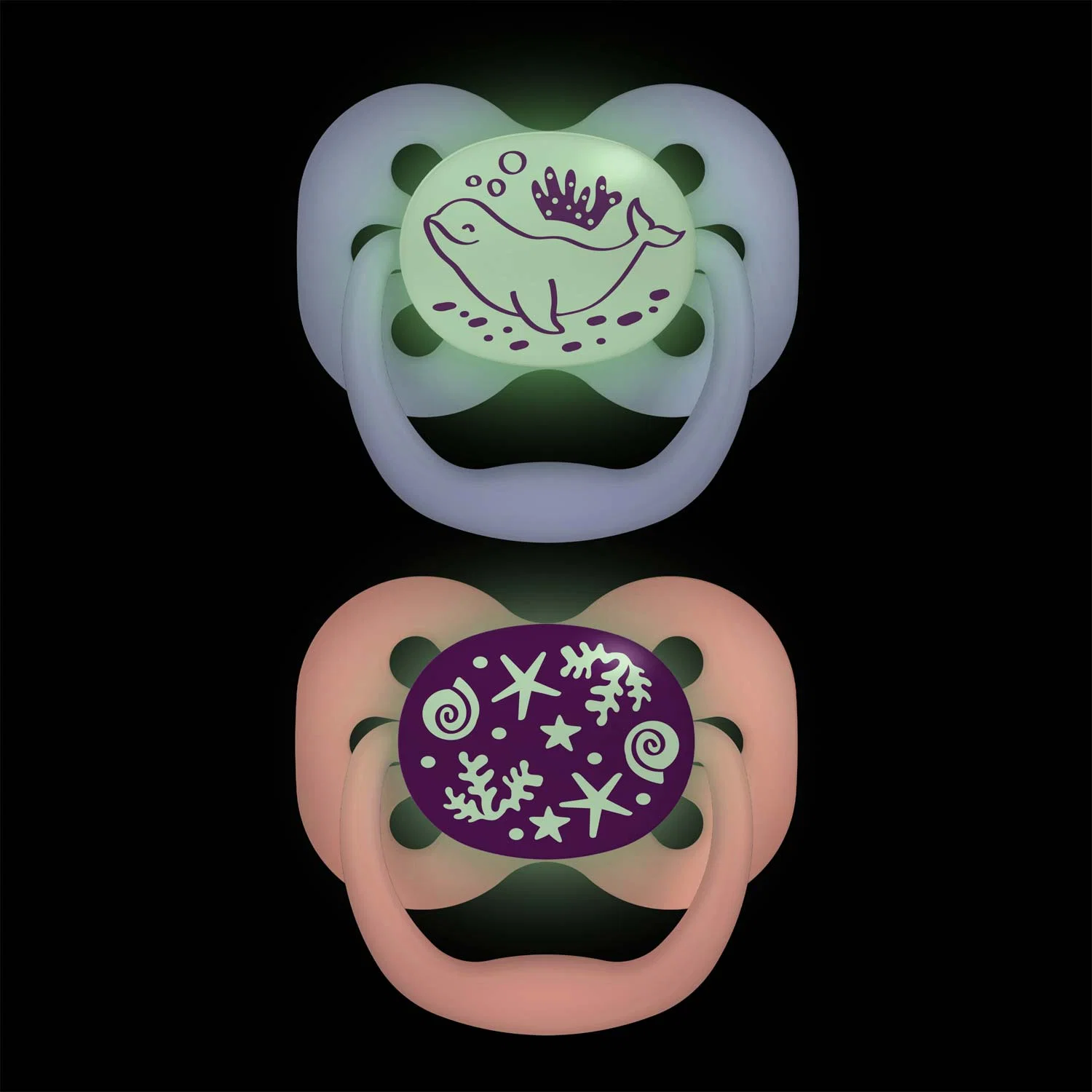 Dr. Brown's™ Advantage™ Glow-in-the-Dark Pacifiers, Ages 0-6 months, 2 Count - Image 3