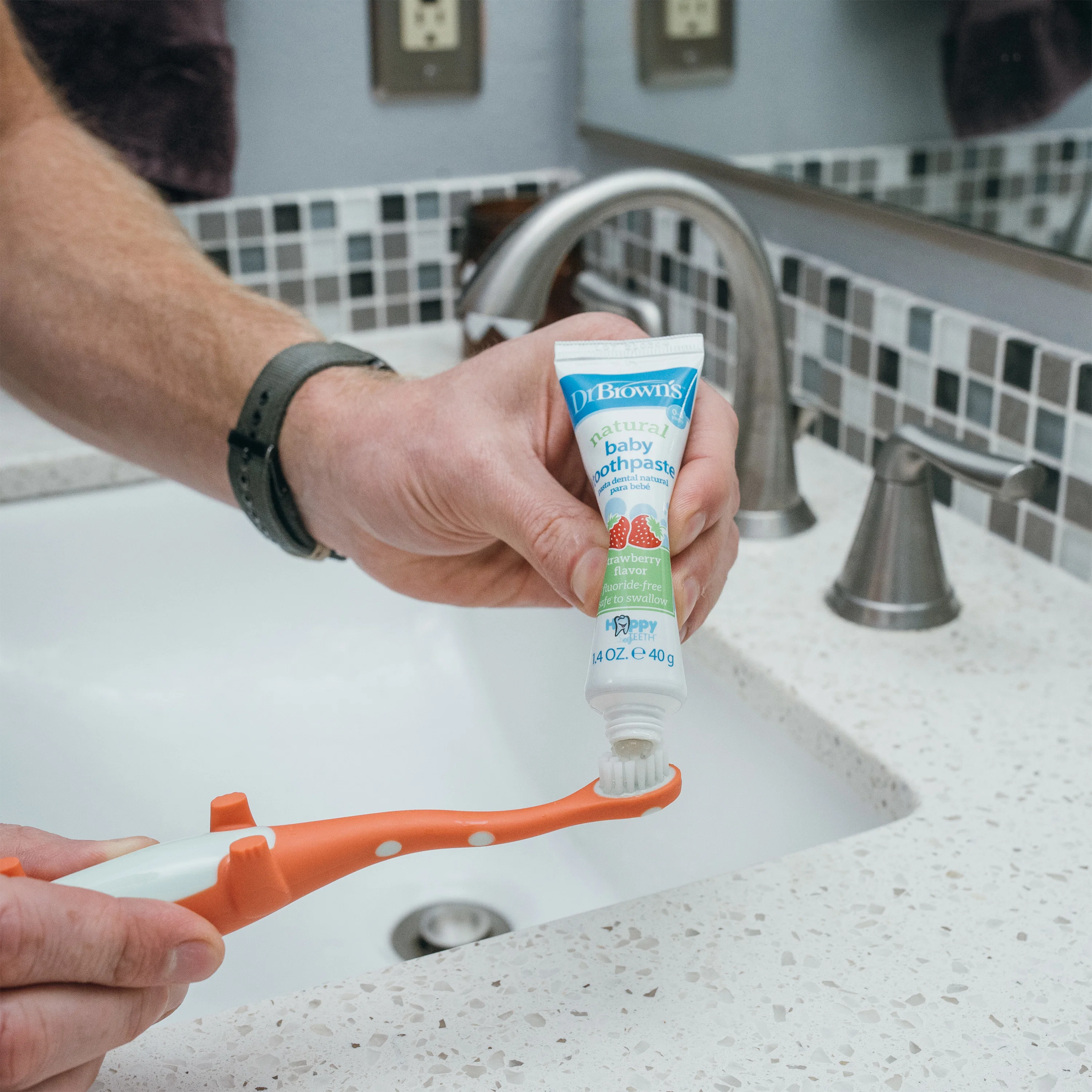 Dr. Brown’s™ Fluoride-Free Baby Toothpaste, Strawberry, 1.4oz/40g, 1-Pack - Image 3