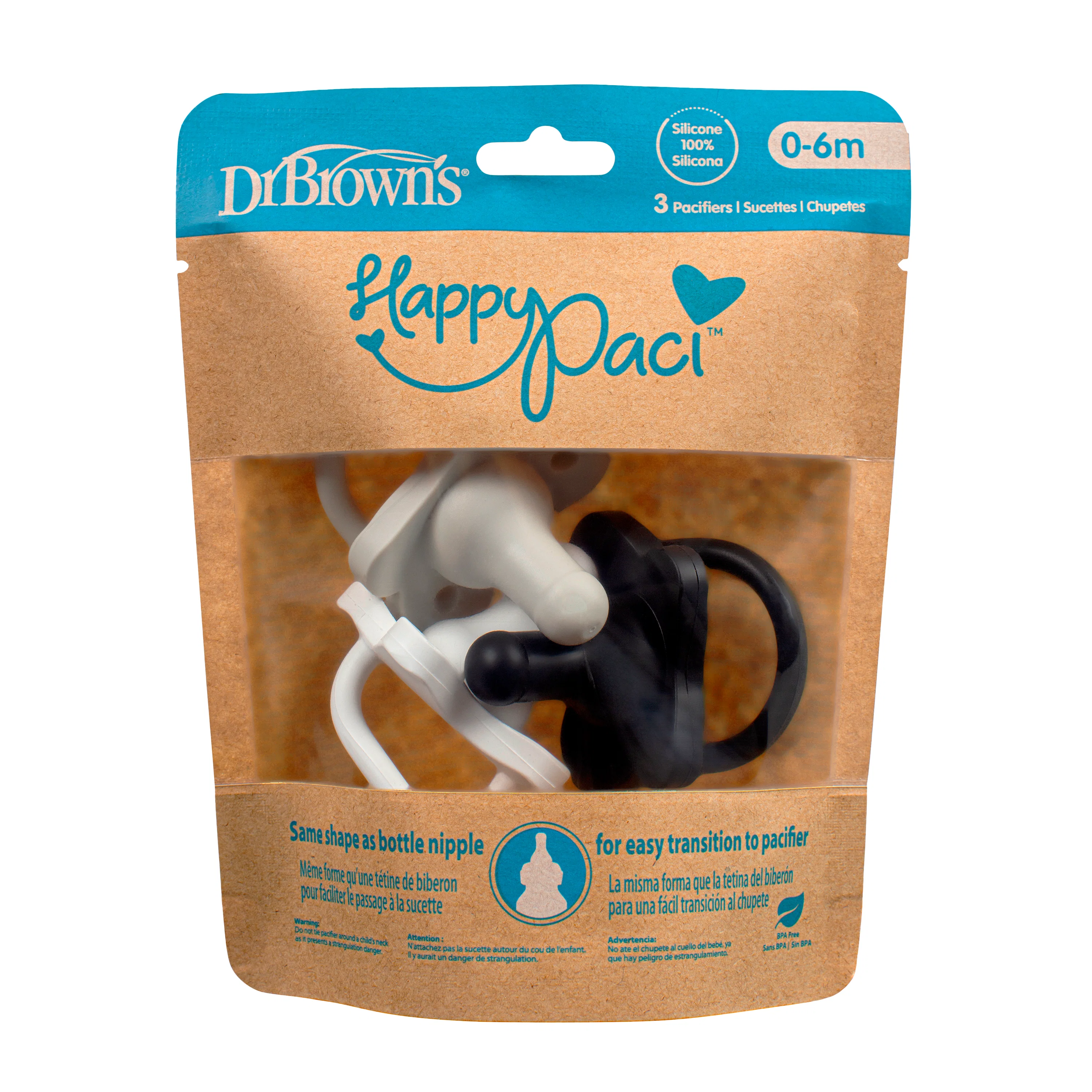 Dr. Brown’s® HappyPaci™ 100% Silicone One-Piece Pacifier - Image 3
