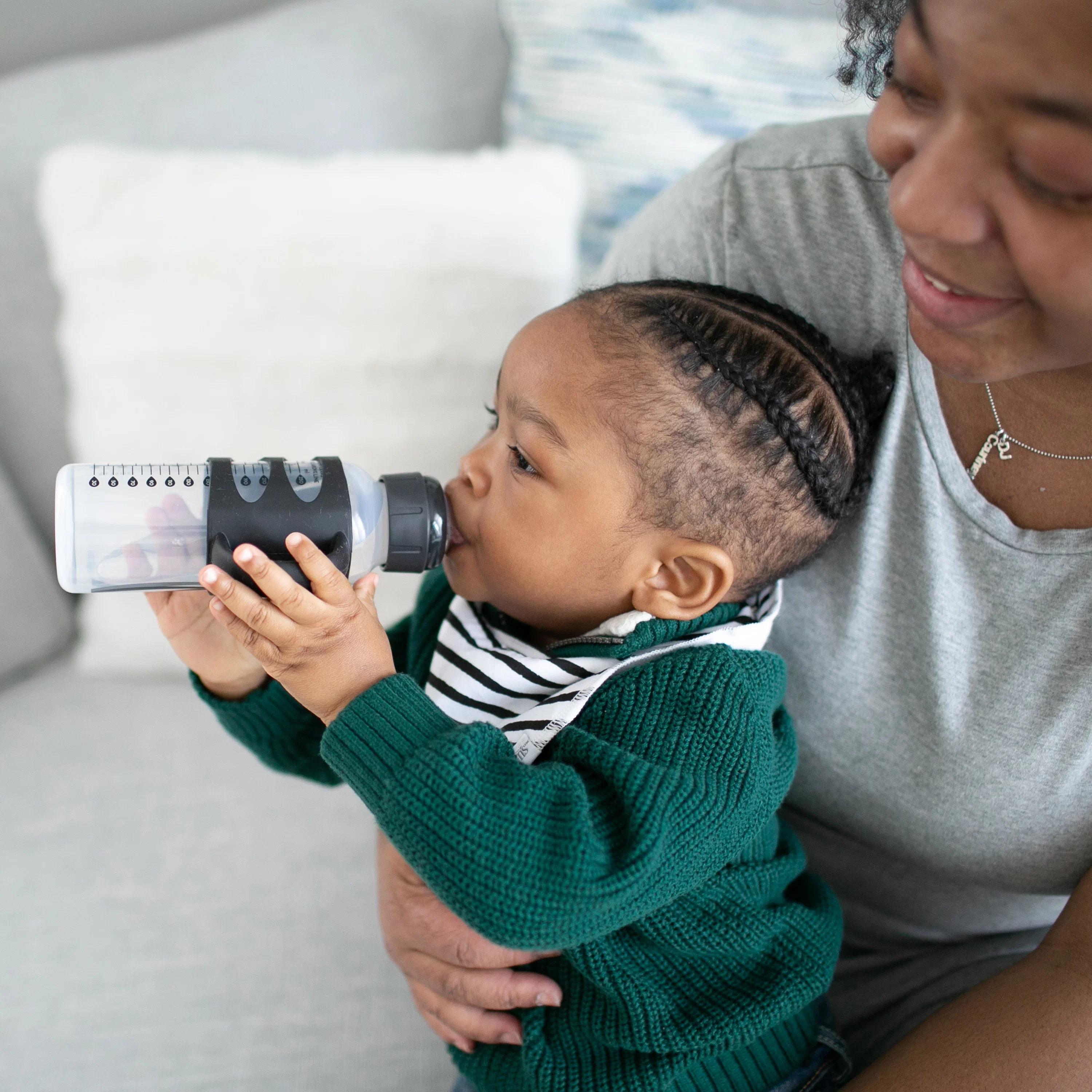 Dr. Brown's Milestones Narrow Sippy Spout Bottle with Silicone Handles, 8 oz/250 mL - Image 4