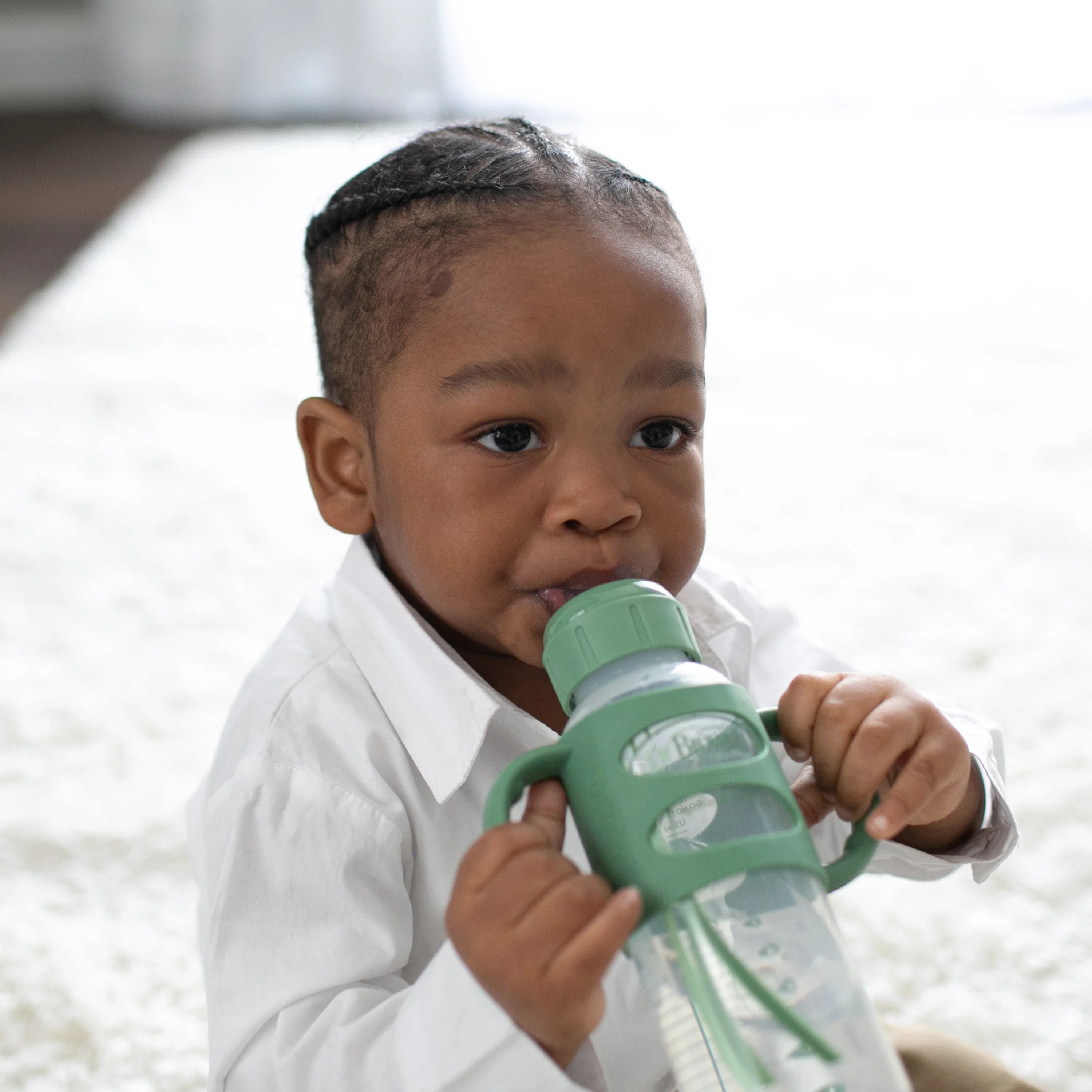 Dr. Brown's Milestones Narrow Sippy Spout Bottle with Silicone Handles, 8 oz/250 mL - Image 4